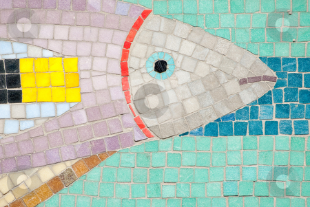 Underwater mosaic Underwater mosaic stock photo, A image of a mosaic showing a underwater world with a fish by Alexander L?