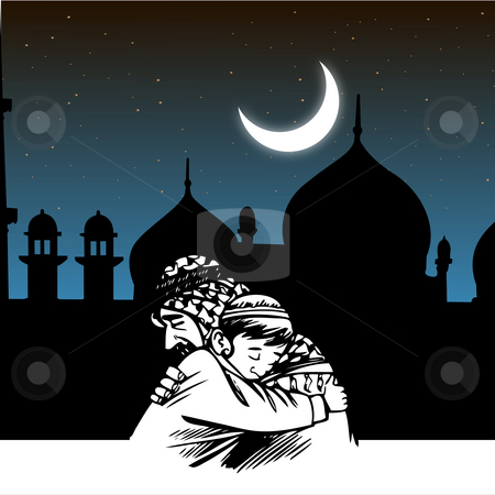 Father-son embracing,ramadaan,eid,mosque,festival Father-son embracing,ramadaan,eid,mosque,festival stock photo, Father-son embracing,ramadaan,eid,mosque,festival by Abhishek Poddar