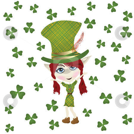 To use this stock image in your creative project, please select the size you need over to the right and click the "Add to Cart" button.
Your downloaded image will come with the Cutcaster watermark removed so don’t worry about the watermark you see on this page. St Patrick' Day stock photo, Pointed ear leperchaun celebrating St Patrick' Day by Richard Laschon