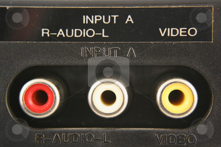 Audio video input jacks Audio video input jacks stock photo, Audio video input jacks macro by Jim Mills