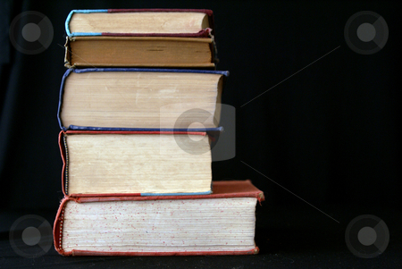 Big stack Big stack stock photo, Stack of five old books seen from the side by Stephen Orsillo