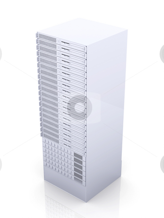 19inch Server tower 19inch Server tower stock photo, 3D rendered Illustration. Isolated on white. by Michael Osterrieder