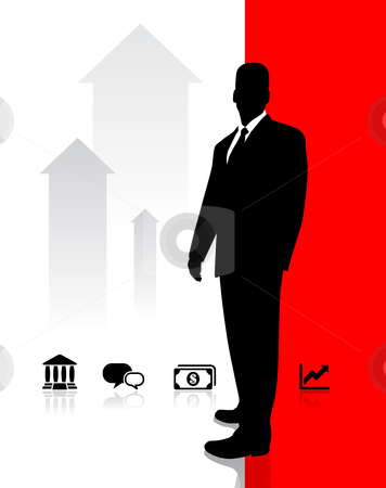 To use this stock image in your creative project, please select the size you need over to the right and click the "Add to Cart" button.
Your downloaded image will come with the Cutcaster watermark removed so don’t worry about the watermark you see on this page. Businessman with Icons stock vector clipart, Businessman with Icons Original Vector Illustration Businessmen Concept by L Belomlinsky