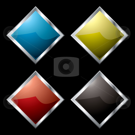 To use this stock image in your creative project, please select the size you need over to the right and click the "Add to Cart" button.
Your downloaded image will come with the Cutcaster watermark removed so don’t worry about the watermark you see on this page. Metal surround diamond stock photo, Square metal diamond logo with light reflection and black background by Michael Travers