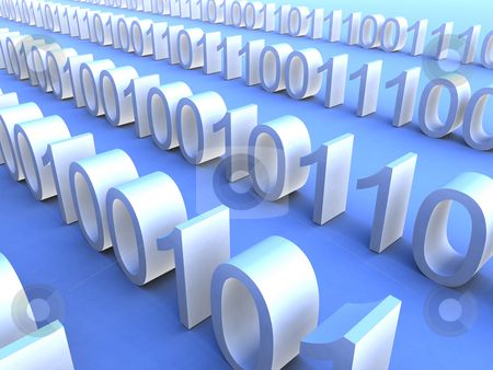Binary Stream Binary Stream stock photo, 3d rendered Illustration. Streaming bits. by Michael Osterrieder