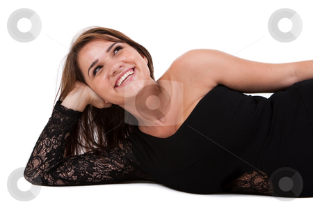 To use this stock image in your creative project, please select the size you need over to the right and click the "Add to Cart" button.
Your downloaded image will come with the Cutcaster watermark removed so don’t worry about the watermark you see on this page. Young Female Model stock photo, Young female model wearing sexy, black dress. Horizontally framed shot. by Angela Hawkey