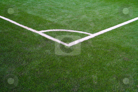 Soccer Field Corner Soccer Field Corner stock photo, Closeup on the corner section of a soccer field by Amanda Kelsey