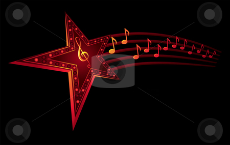 To use this stock image in your creative project, please select the size you need over to the right and click the "Add to Cart" button.
Your downloaded image will come with the Cutcaster watermark removed so don’t worry about the watermark you see on this page. Music star stock vector clipart, Neon star with music notes isolated on black by Oxygen64