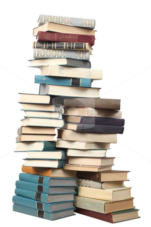 Books Books stock photo, Stack of different books on a white background by Dmitry Skutin