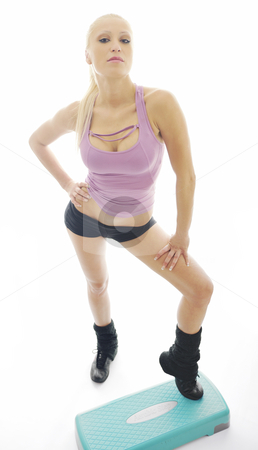 To use this stock image in your creative project, please select the size you need over to the right and click the "Add to Cart" button.
Your downloaded image will come with the Cutcaster watermark removed so don’t worry about the watermark you see on this page. Fitness exercise stock photo, Young beautiful woman exercise fitness pose isolated on white in studio by Benis Arapovic