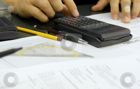 To use this stock image in your creative project, please select the size you need over to the right and click the "Add to Cart" button.
Your downloaded image will come with the Cutcaster watermark removed so don’t worry about the watermark you see on this page. Desk stock photo, Engineer working at his desk by P?
