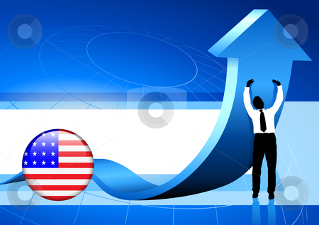 Business Leader holding arrow Business Leader holding arrow stock vector clipart, Business Leader holding arrow Original Vector Illustration by L Belomlinsky
