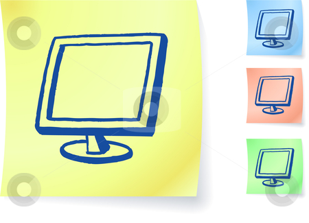 To use this stock image in your creative project, please select the size you need over to the right and click the "Add to Cart" button.
Your downloaded image will come with the Cutcaster watermark removed so don’t worry about the watermark you see on this page. Computer monitor graphic on sticky note stock vector clipart, Computer monitor graphic on sticky note original vector illustration Post it note sketches Three color version included by L Belomlinsky
