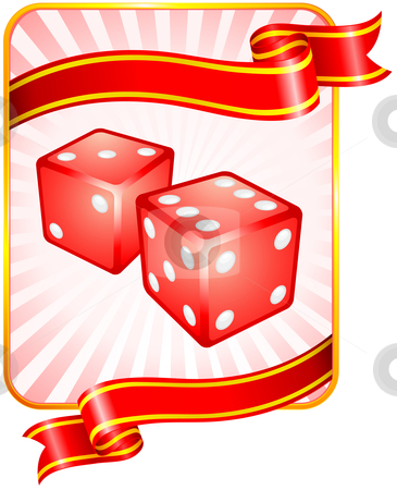 Dice with Ribbon Background Dice with Ribbon Background stock vector clipart, Dice with Ribbon Background Original Vector Illustration Dice Ideal for Game Concept by L Belomlinsky