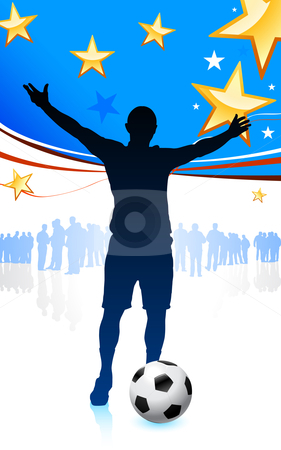 To use this stock image in your creative project, please select the size you need over to the right and click the "Add to Cart" button.
Your downloaded image will come with the Cutcaster watermark removed so don’t worry about the watermark you see on this page. United States Soccer Player stock vector clipart, United States Soccer Player Original Vector Illustration by L Belomlinsky