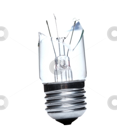 Bulb Bulb stock photo, Broken lightbulb isolated on white by P?