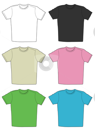 To use this stock image in your creative project, please select the size you need over to the right and click the "Add to Cart" button.
Your downloaded image will come with the Cutcaster watermark removed so don’t worry about the watermark you see on this page. Vector illustration of t-shirts stock vector clipart, Vector illustration of t-shirts in different colors isolated on white background by Igor Nazarenko