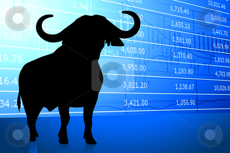 stock market bull. Bull on stock market