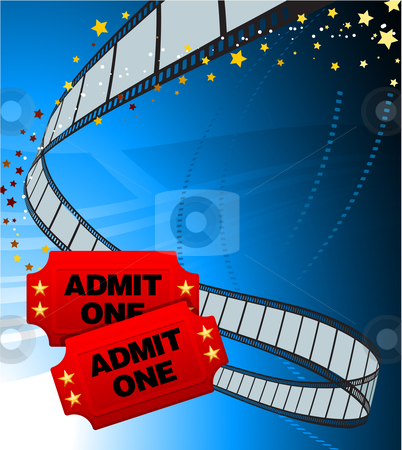 Admission Tickets with Film Strip Admission Tickets with Film Strip stock vector clipart, Admission Tickets with Film Strip Original Vector Illustration Film Reel Concept by L Belomlinsky