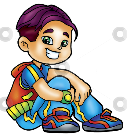 Handsome teen stock photo, A digitally illustrated handsome teen by Handsome teen stock photo, A digitally illustrated handsome teen by