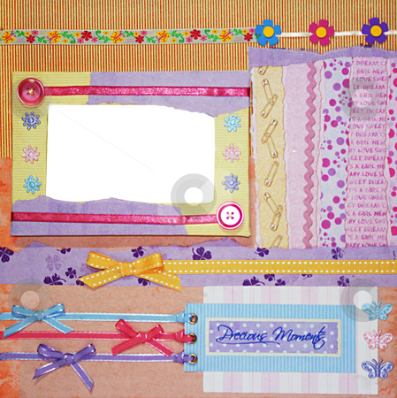 Scrapbook photo frame Scrapbook photo frame stock photo, A hand crafted colorful scrapbook photo frame by Rey Gabudao