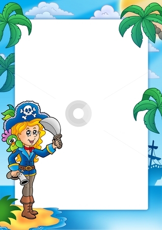 To use this stock image in your creative project, please select the size you need over to the right and click the "Add to Cart" button.
Your downloaded image will come with the Cutcaster watermark removed so don’t worry about the watermark you see on this page. Frame with pretty pirate girl stock photo, Frame with pretty pirate girl - color illustration. by Klara Viskova