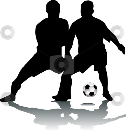 To use this stock image in your creative project, please select the size you need over to the right and click the "Add to Cart" button.
Your downloaded image will come with the Cutcaster watermark removed so don’t worry about the watermark you see on this page. Silhouette footballers stock vector clipart, Silhouette footballers, vector black & white, players by Desislava Draganova