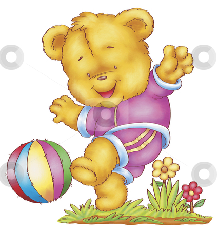 Play time Play time stock photo, A digitally illustrated cute and active bear by Rey Gabudao