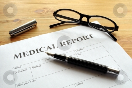 To use this stock image in your creative project, please select the size you need over to the right and click the "Add to Cart" button.
Your downloaded image will come with the Cutcaster watermark removed so don’t worry about the watermark you see on this page. Medical report stock photo, Medical report form in doctors hospital office showing health concept by Gunnar Pippel