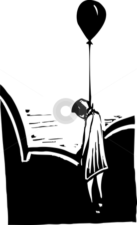 Hung Balloon Hung Balloon stock vector clipart, Black balloon with body garroted beneath it. heroin metaphor. by Jeffrey Thompson