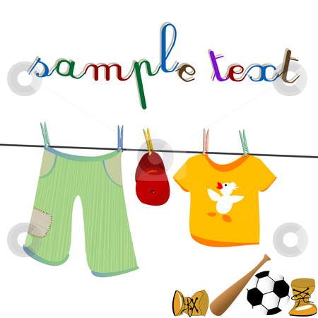 To use this stock image in your creative project, please select the size you need over to the right and click the "Add to Cart" button.
Your downloaded image will come with the Cutcaster watermark removed so don’t worry about the watermark you see on this page. clothes and toys stock photo, Little boy clothes on clothesline and toys by Richard Laschon