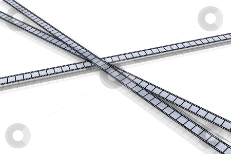 Film Strips Film Strips stock photo, 3D Illustration. Isolated on white. by Michael Osterrieder
