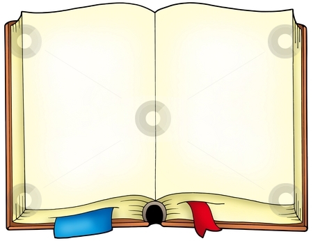 Old opened book Old opened book stock photo, Old opened book - color illustration. by Klara Viskova