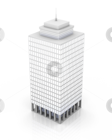 Skyscraper Skyscraper stock photo, 3D rendered illustration. Isolated on white. by Michael Osterrieder