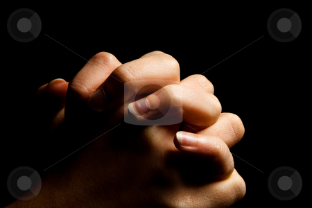 To use this stock image in your creative project, please select the size you need over to the right and click the "Add to Cart" button.
Your downloaded image will come with the Cutcaster watermark removed so don’t worry about the watermark you see on this page. Praying hands stock photo, Female hands folded in prayer in darkness by Anneke
