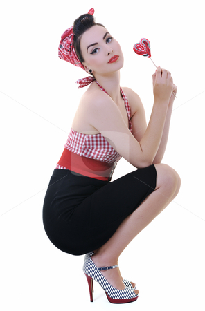 To use this stock image in your creative project, please select the size you need over to the right and click the "Add to Cart" button.
Your downloaded image will come with the Cutcaster watermark removed so don’t worry about the watermark you see on this page. Happy woman with lollipop isolated on white stock photo, Happy young woman with lollipo candy isolated on white by Benis Arapovic