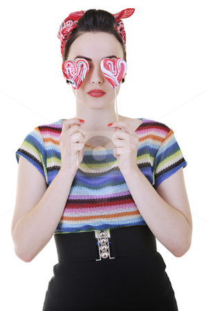 To use this stock image in your creative project, please select the size you need over to the right and click the "Add to Cart" button.
Your downloaded image will come with the Cutcaster watermark removed so don’t worry about the watermark you see on this page. Happy woman with lollipop isolated on white stock photo, Happy young woman with lollipo candy isolated on white by Benis Arapovic