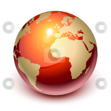 To use this stock image in your creative project, please select the size you need over to the right and click the "Add to Cart" button.
Your downloaded image will come with the Cutcaster watermark removed so don’t worry about the watermark you see on this page. Red earth stock vector clipart, Red earth showing Europe and Africa by Laurent Renault