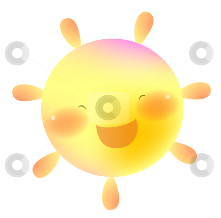 Sun Sun stock photo, Cartoon illustration of a sun with a smile face by Su Li