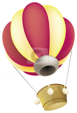 Hot Air Balloon Hot Air Balloon stock photo, A hot air balloon against a white background by Su Li