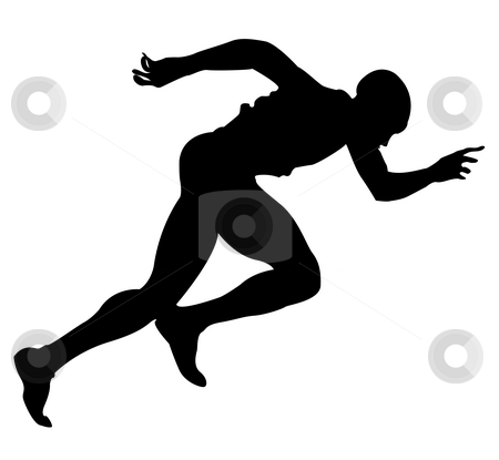 Runner Runner stock photo, Silhouette of a runner by Richard Laschon