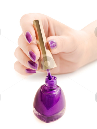Manicure Manicure stock photo, Manicure: nail polish and woman hand over white background by Sergej Razvodovskij