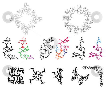 Flower pattern Flower pattern stock photo, Drawing of flower pattern in a white background by Su Li