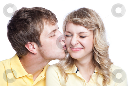 To use this stock image in your creative project, please select the size you need over to the right and click the "Add to Cart" button.
Your downloaded image will come with the Cutcaster watermark removed so don’t worry about the watermark you see on this page. Couple in love stock photo, A portrait of a beautiful caucasian couple in love by Suprijono Suharjoto