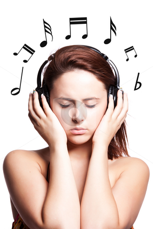 To use this stock image in your creative project, please select the size you need over to the right and click the "Add to Cart" button.
Your downloaded image will come with the Cutcaster watermark removed so don’t worry about the watermark you see on this page. Beautiful woman listening music stock photo, An isolated shot of a beautiful caucasian woman listening to the music with headphones by Suprijono Suharjoto