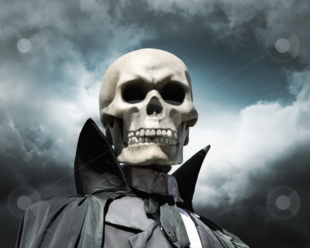 Grim reaper. death's skeleton on a cloudy dramatic sky Grim reaper. death's skeleton on a cloudy dramatic sky stock photo, Grim reaper. death's skeleton on a cloudy dramatic sky by Laurent Davoust