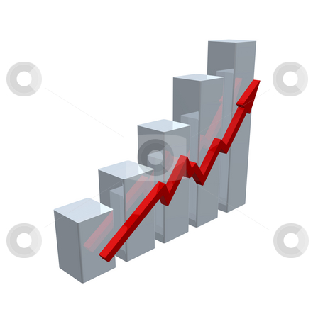 Chart Chart stock photo, Business chart on white background - 3d illustration by J?