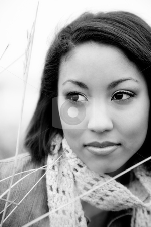 Beautiful african american woman Beautiful african american woman stock photo, A shot of a beautiful african american woman outdoor in black and white by Suprijono Suharjoto