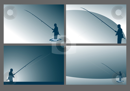 clip art fisherman. silhouette of a fisherman