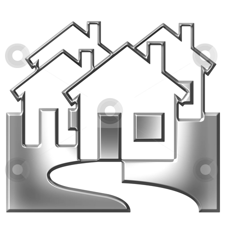 3D Silver Real Estate 3D Silver Real Estate stock photo, 3d silver real estate isolated in white by Georgios Kollidas